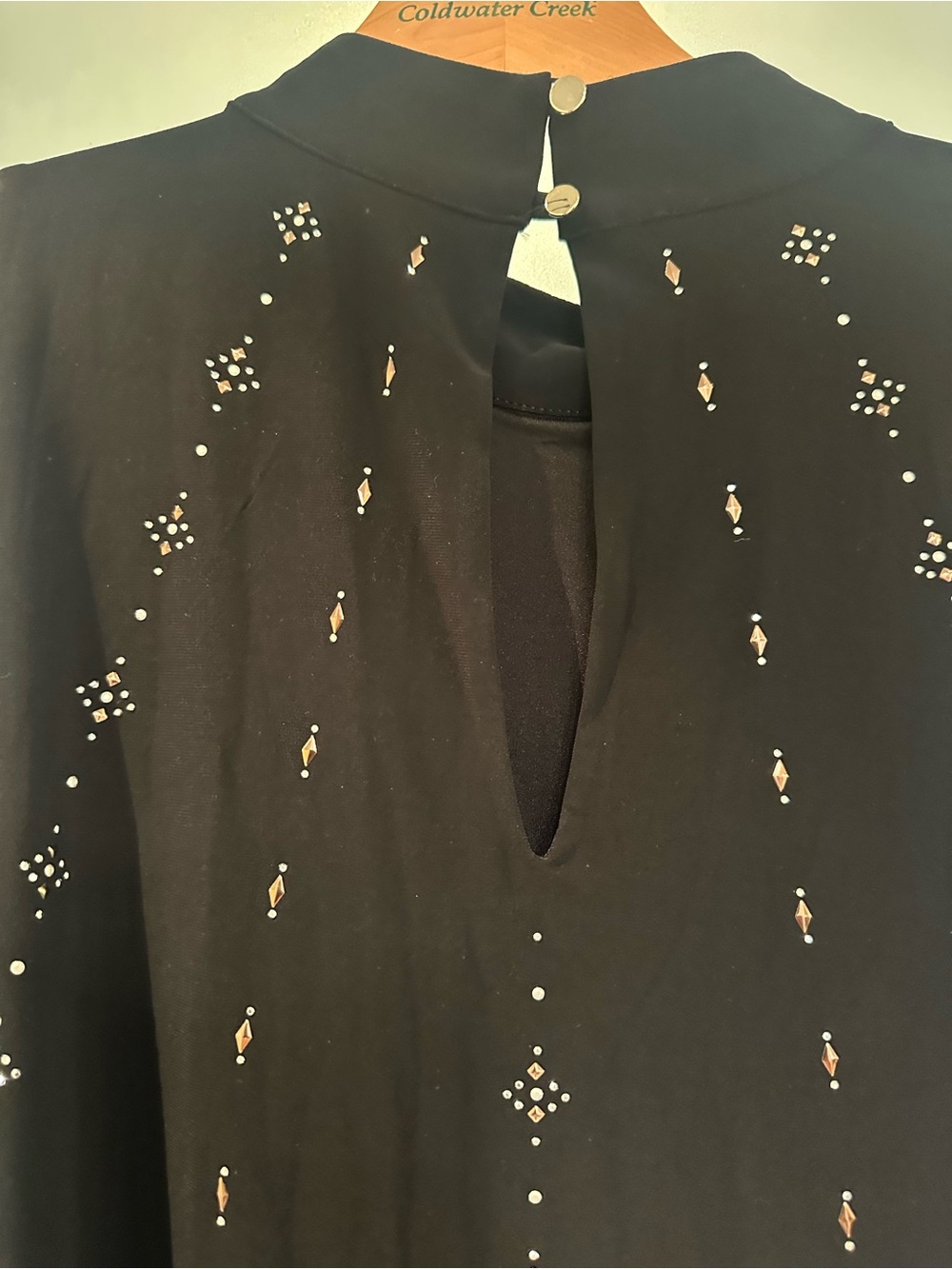 Ann Taylor Black Dress with Metallic Accents
